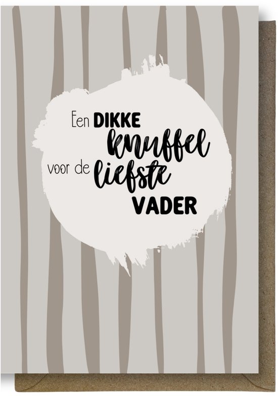 Carte de vœux de Luxe Vaderdag - Un gros câlin - Carte de fête des pères - 12x17cm - carte pliée Enveloppe colorée incluse