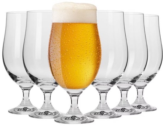 KROSNO | Verres à bière blonde | Set de 6 - 500 ml | Collection Harmony | Perfect pour la maison, les restaurants et les cafés | Lave-vaisselle