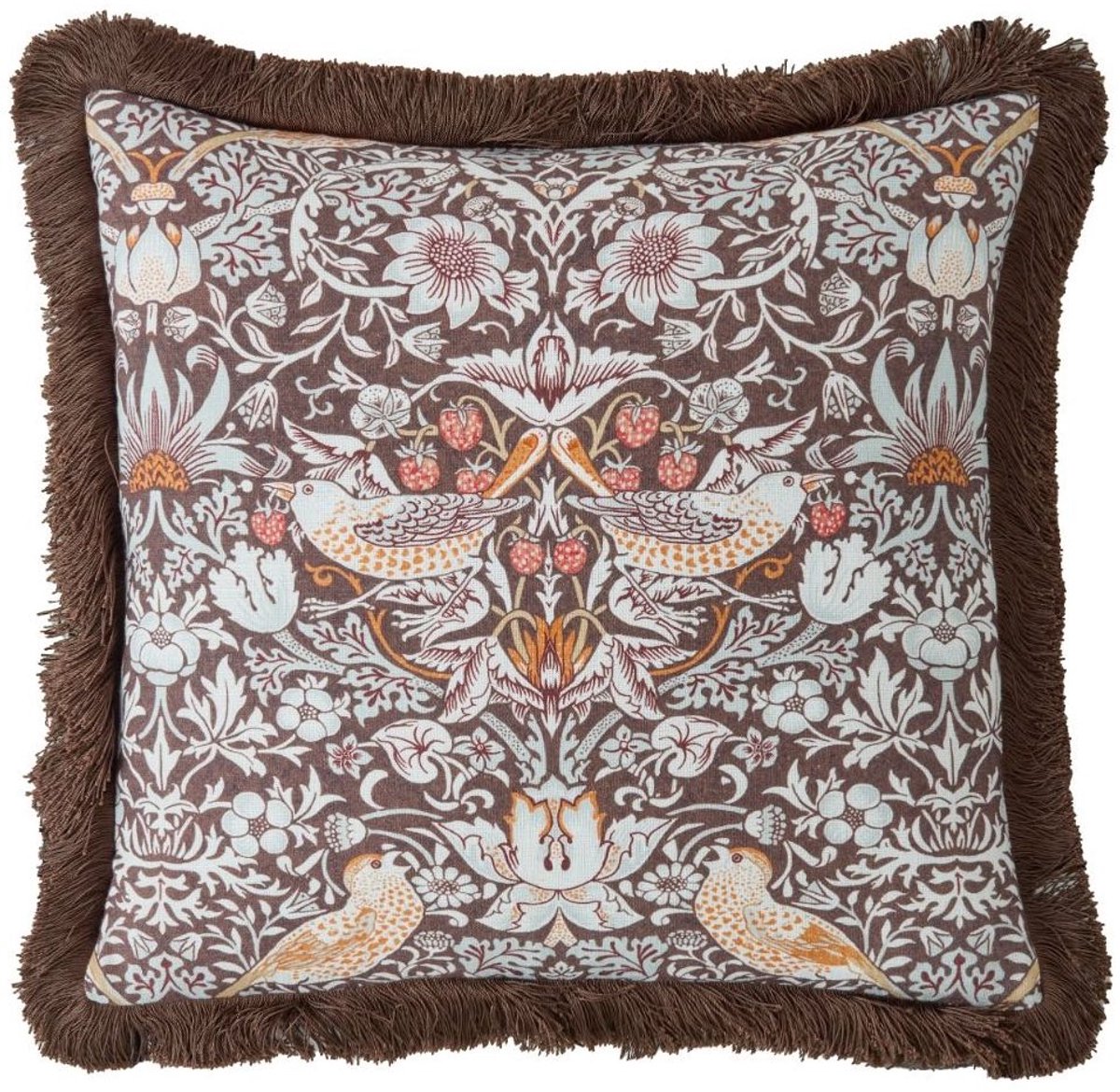 William Morris sierkussen Strawberry Thief Chocolate - 50x50 cm