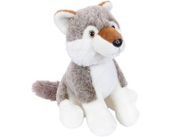 Pia Soft Toys Knuffeldier Wolf - zachte pluche stof - grijs - kwaliteit knuffels - 25 cm - Wolven