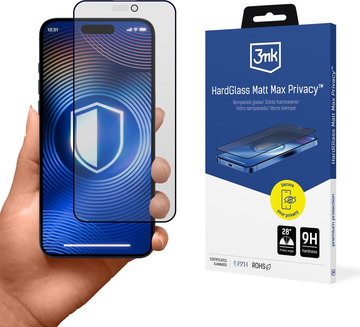Apple Iphone 15 Plus/16 Plus - 3Mk Hardglass Mat Max Privacy