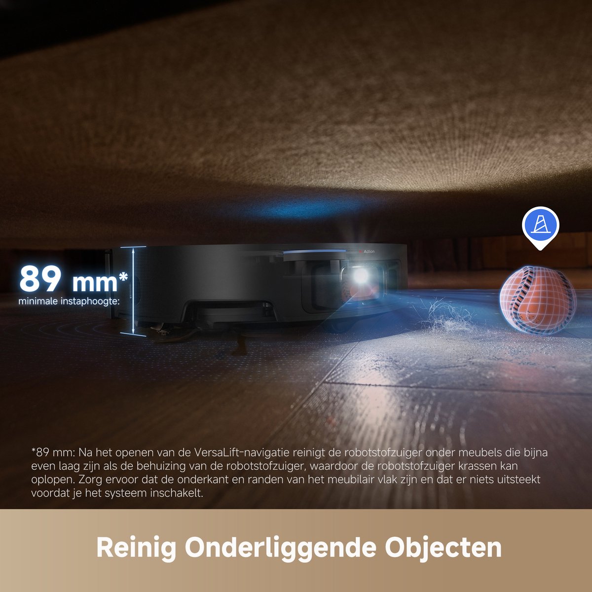 Dreame X50 Ultra Complete - Robotstofzuiger met dweilfunctie - Geschikt voor huisdierharen - Complete Accessoires kit - Eenvoudig schoonmaken van laag meubilair - Zwart — afbeelding 5
