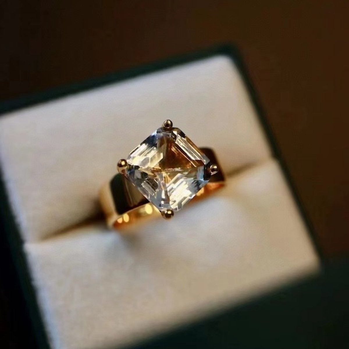 Statement Ring met Heldere Kwarts Kristal - Verstelbaar