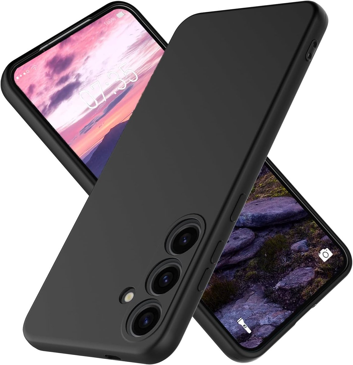 Shockproof Backcover - Liquid Silicone Soft Hoesje - Geschikt voor: Samsung Galaxy A34 - Zwart