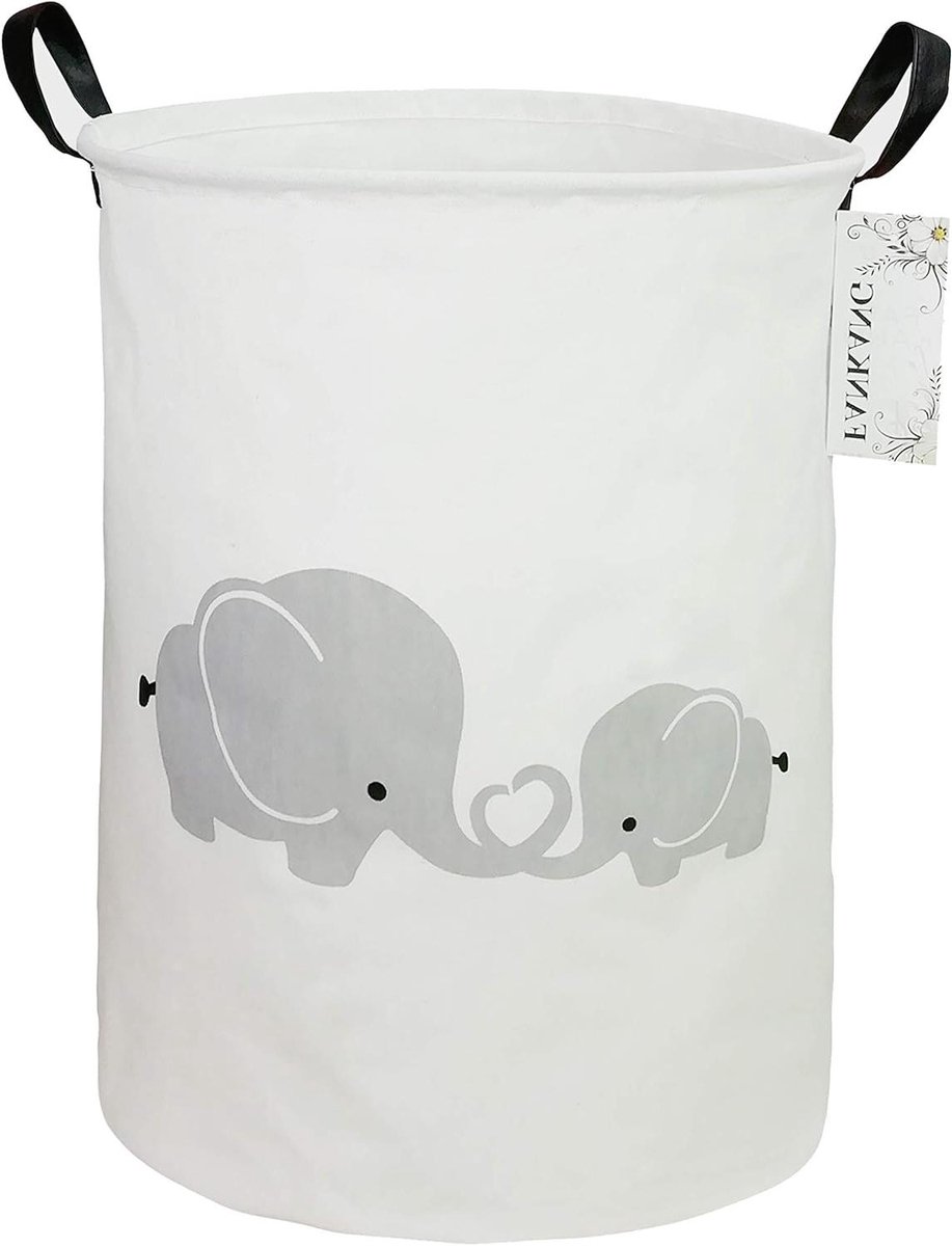 Opvouwbare canvas wasmand met waterdichte PE-coating - Grijze opbergbak voor kinderkamer