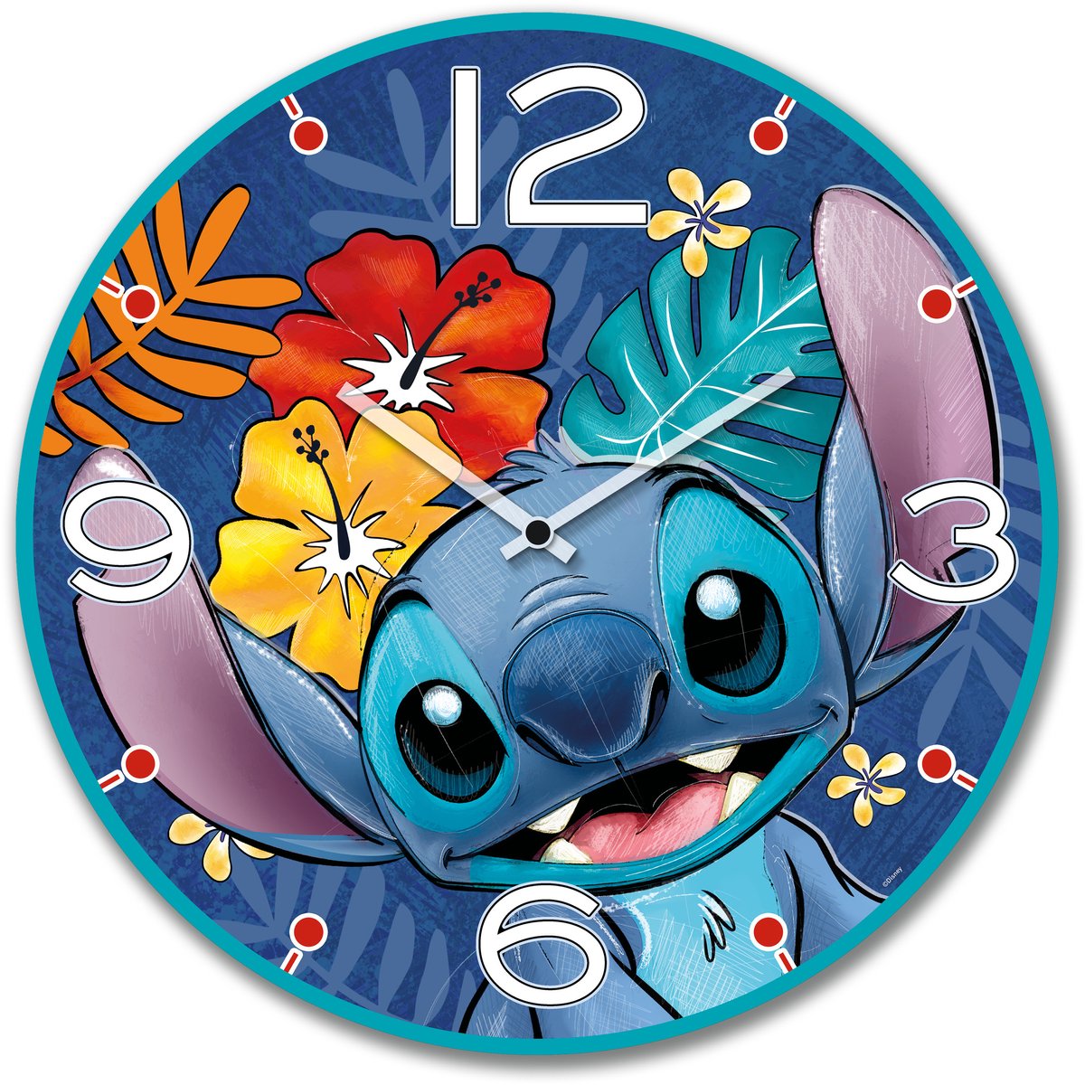 Wandklok Stitch Blue ⌀ 35cm