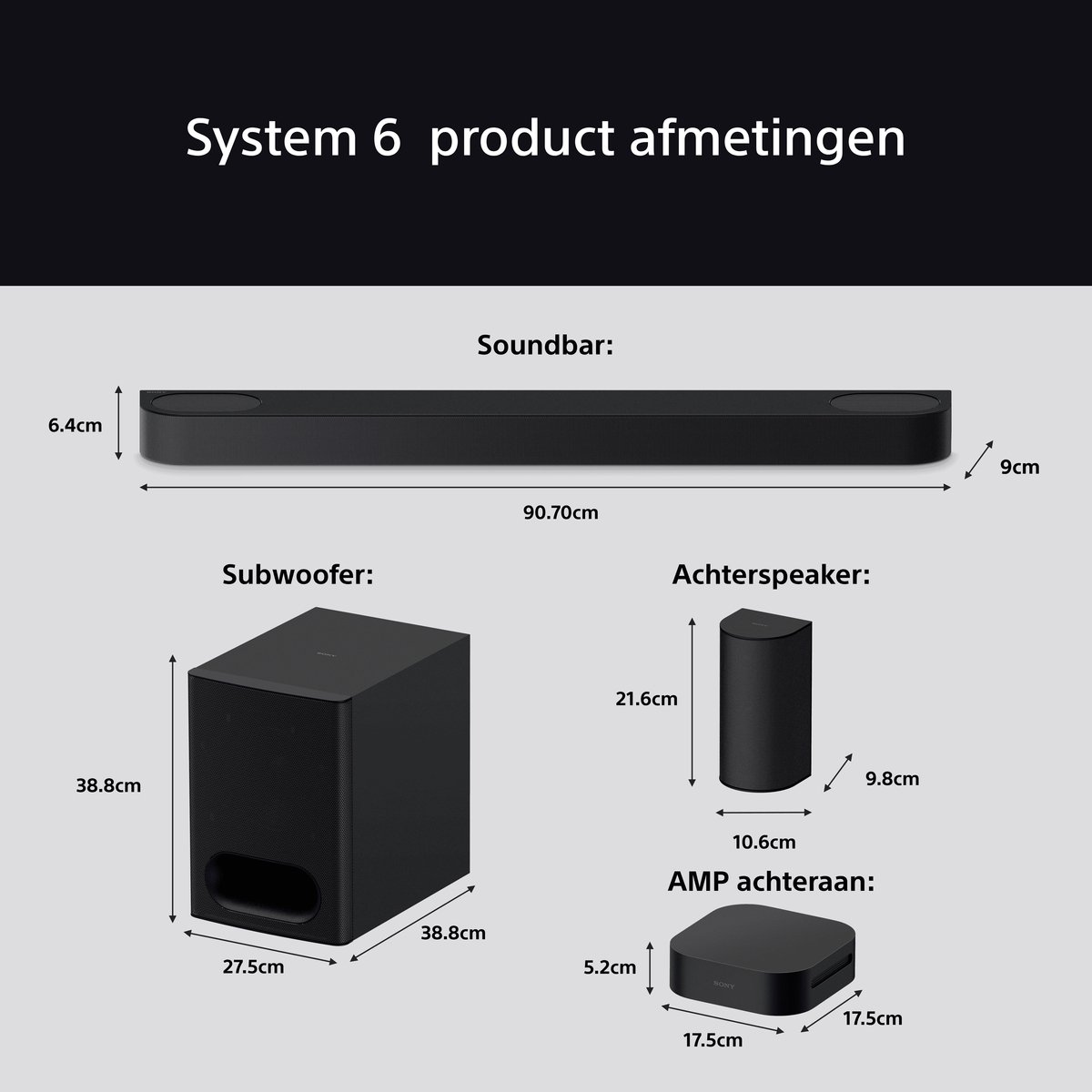 Sony Bravia Theatre System 6 5.1.2 Soundbar Zwart - afbeelding 3