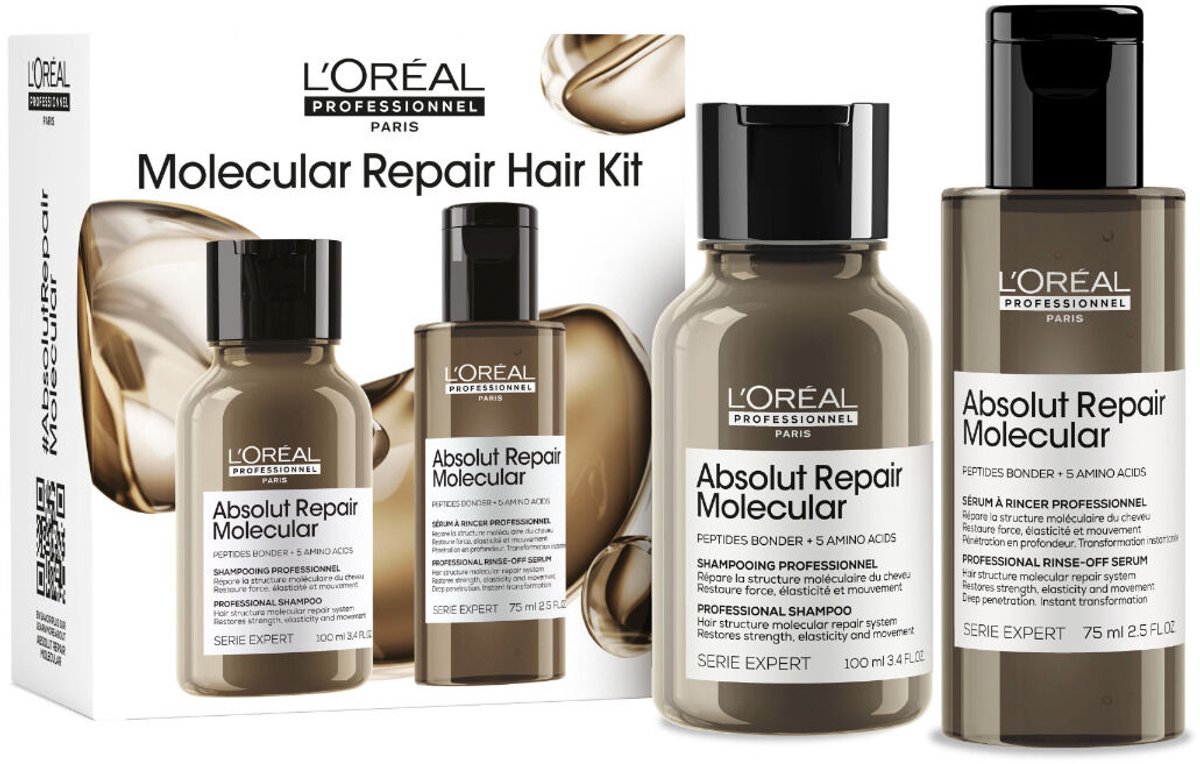 L’Oréal Professionnel Absolut Repair Molecular Hair Repair Discovery Duo Set - Voor zeer beschadigd haar - Routine - 100 ml & 75 ml