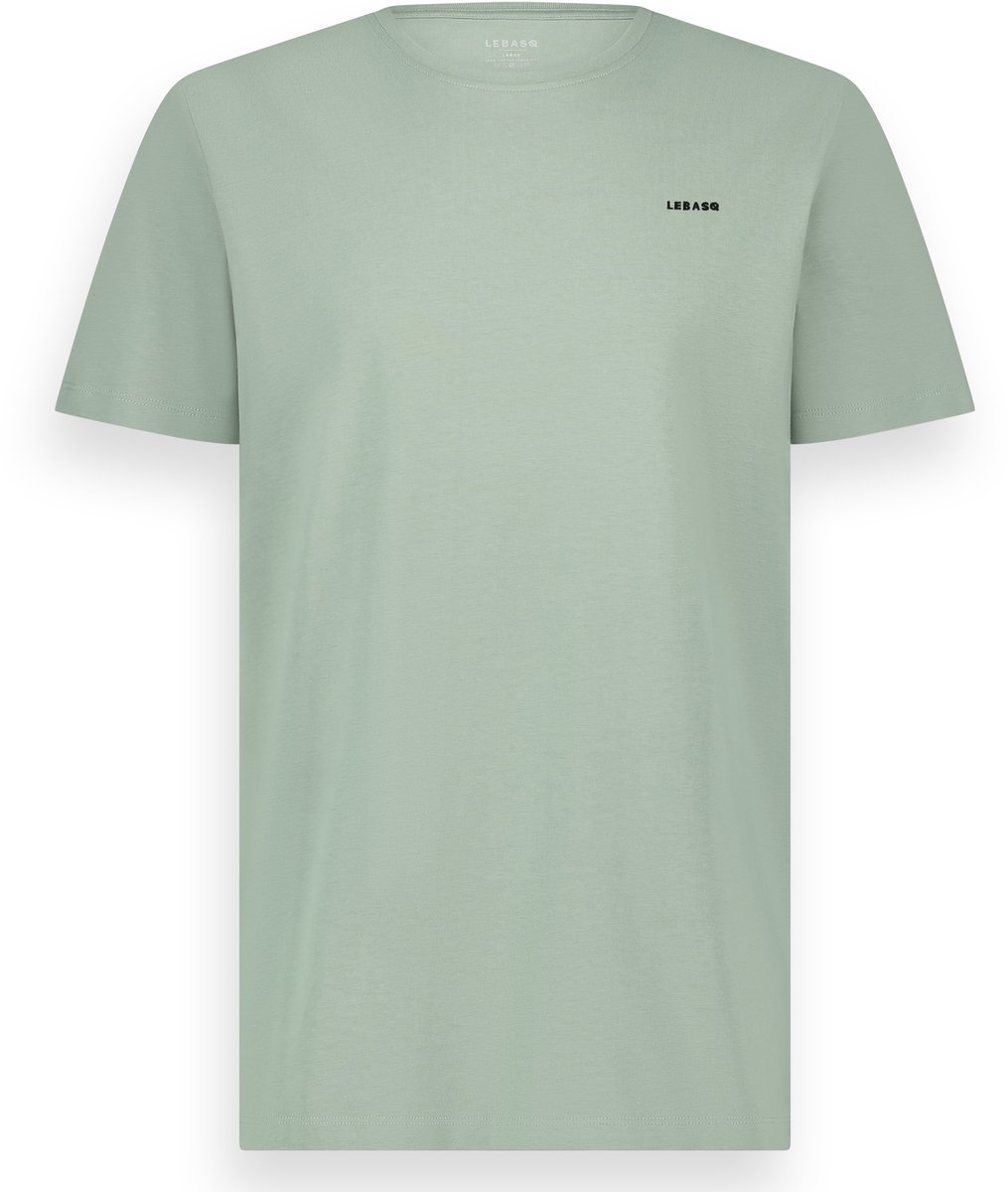 LEBASQ - The Baker - T shirt - Met Korte mouw - Sage - Groen - L - biologisch katoen - 3D print op borst