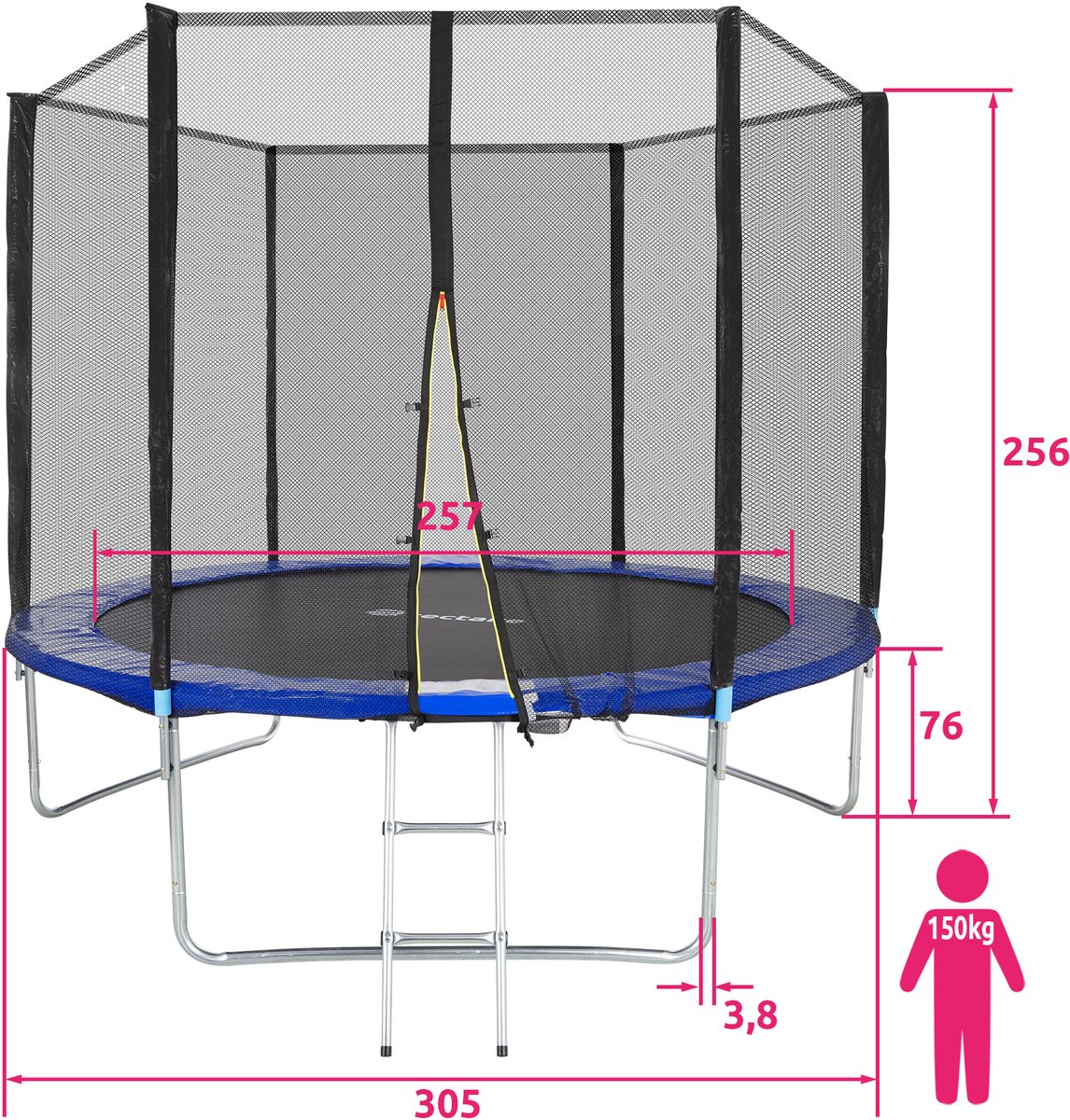 tectake® TÜV-geteste Trampoline - Ø 305 cm - Tuintrampoline - Kindertrampoline met Veiligheidsnet - Geschikt als Buitenspeelgoed, Sporttrampoline of Speeltoestel voor in de Tuin — afbeelding 6