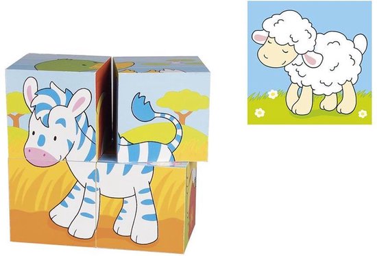 Goki Animals, cube puzzle