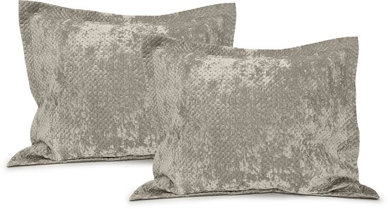 LINNICK Velvet Kussensloop - Taupe - Kussensloop 60x70cm - Kussenslopen Set van 2