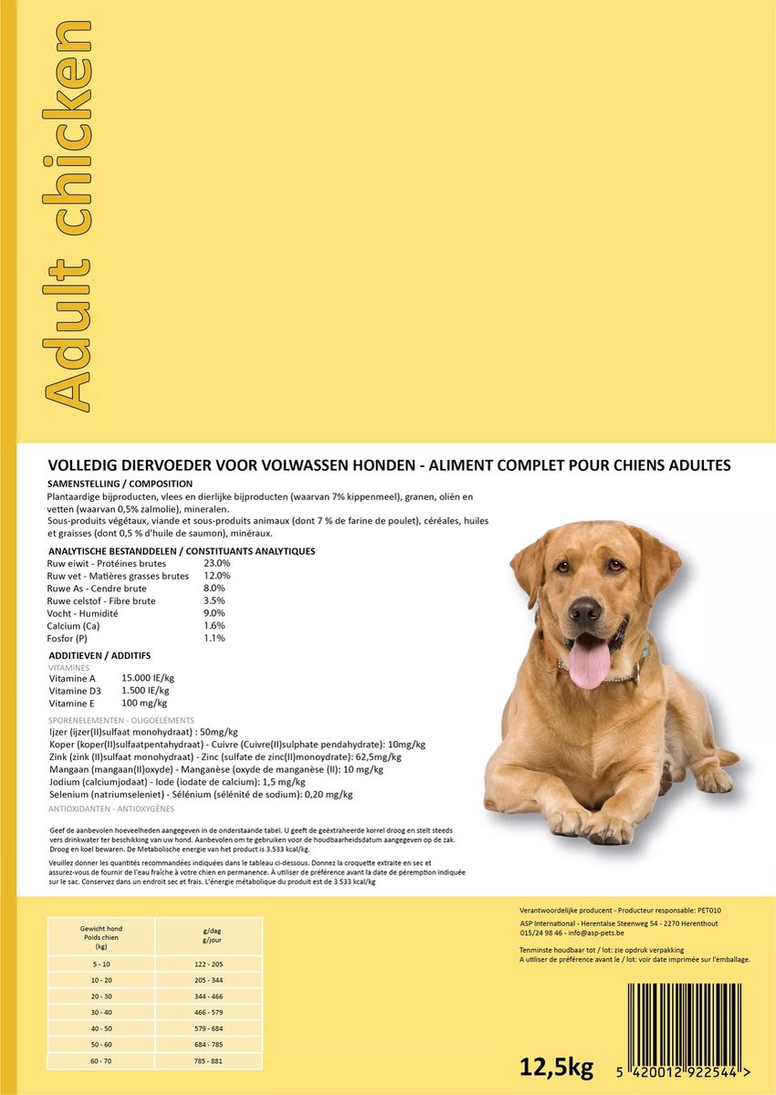 MegaPet MegaPet Adult Kip - Hondenvoer - 12,5kg