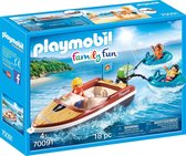 PLAYMOBIL Family Fun Motorboot met funtubes - 70091