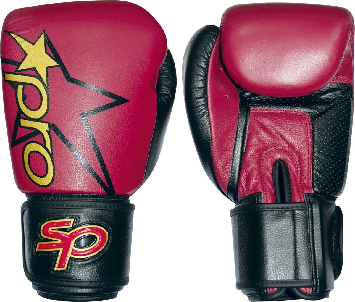 Bokshandschoen Starpro pro sparring glove | rood-zwart (Maat: 12OZ)
