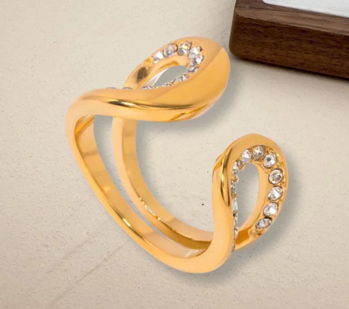 Ring Si Amor Sieraden RDLT1090-G Ring met steen Roestvrij staal Kleur Goud