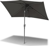 Parasol met Standaard Ø300x200 cm - Grote Rechthoekige Stokparasols met Zwengelsysteem - Zonwering voor Balkons, Tuinen en Terrassen - Stevig Frame - Grijs