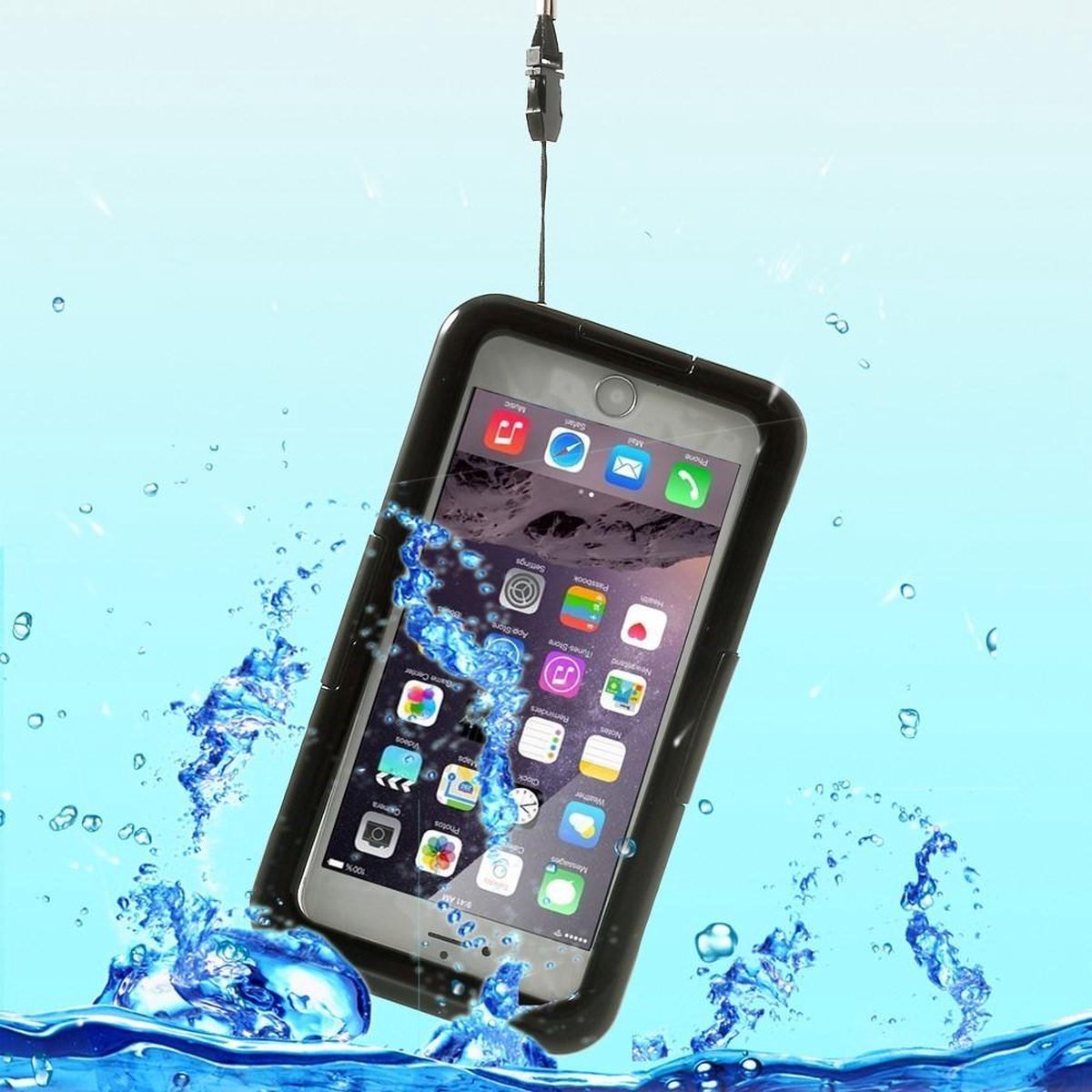 Water Proof Case - IP 68 - iPhone 6(s)/7/8 Plus - Zwart