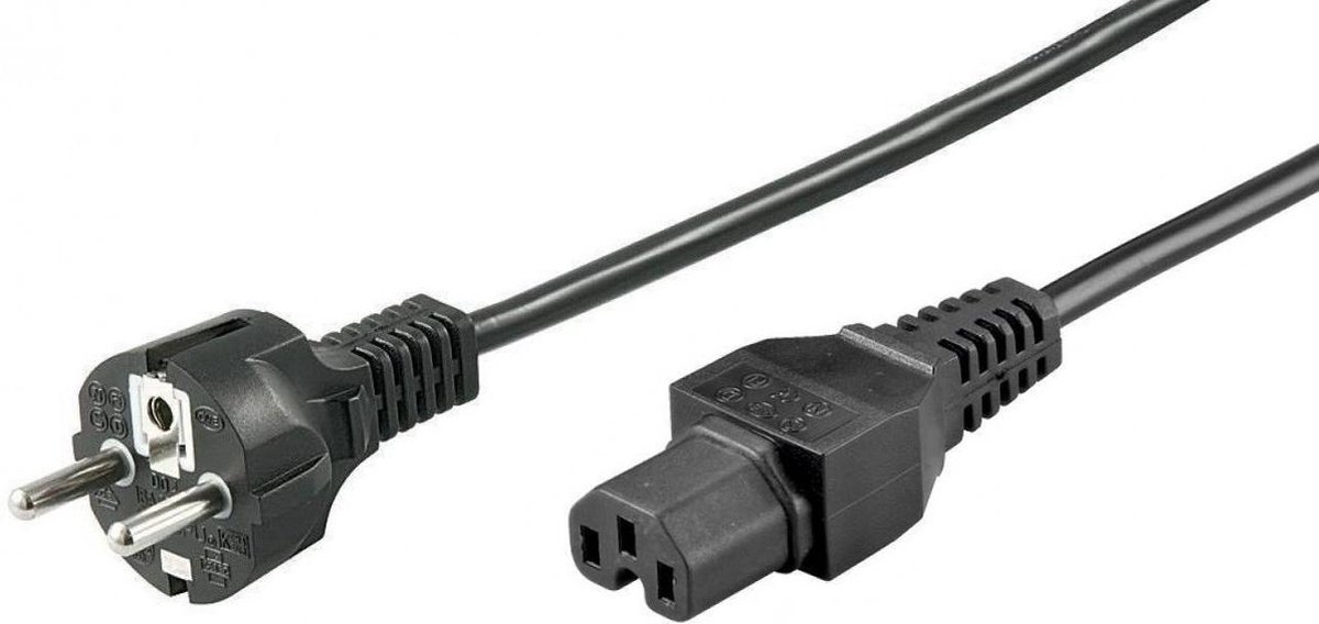 Tefal Apparaatsnoer met rechte C15 plug en stekker - 3x 0,75mm / zwart - 1 meter | bol.com