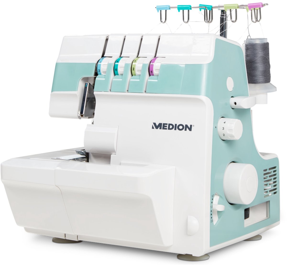 Bol.com MEDION overlock naaimachine SO90 (elektrisch, 90 watt, LED-lampje, one-pass snijden, uitgebreide accessoires, MD19169) t... aanbieding