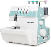 MEDION overlock naaimachine SO90 (elektrisch, 90 watt, LED-lampje, one-pass snijden, uitgebreide accessoires, MD19169) turquoise