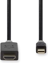 Nedis Mini DisplayPort-Kabel | DisplayPort 1.2 | Mini-DisplayPort Male | HDMI™ Connector | 21.6 Gbps | Verguld | 2.00 m | Rond | PVC | Antraciet | Window Box