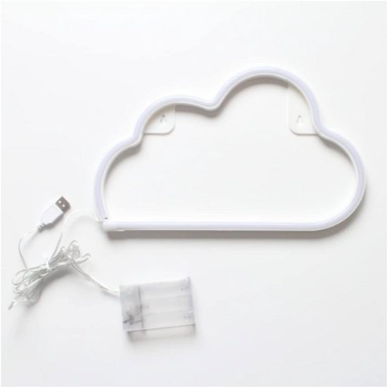 Neonborden LED-Wolkenlicht voor Wanddecoratie - USB- of Batterijbordjes voor Slaapkamer, Verjaardagsfeest, Kerstmis, Woonkamer, Kinderen, Bruiloft, Meisjes Decoratie (Warmwit)