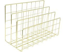 Metalen Post Organizer - 3-laags Bureau Sorter voor Brieven, Tijdschriften & Documenten - Goud