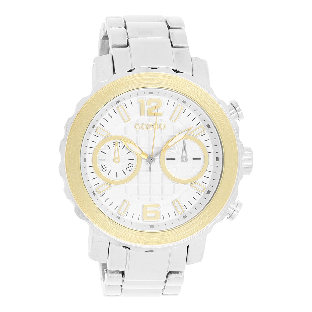 Goudkleurige OOZOO horloge met zilverkleurige roestvrijstalen armband - C5746