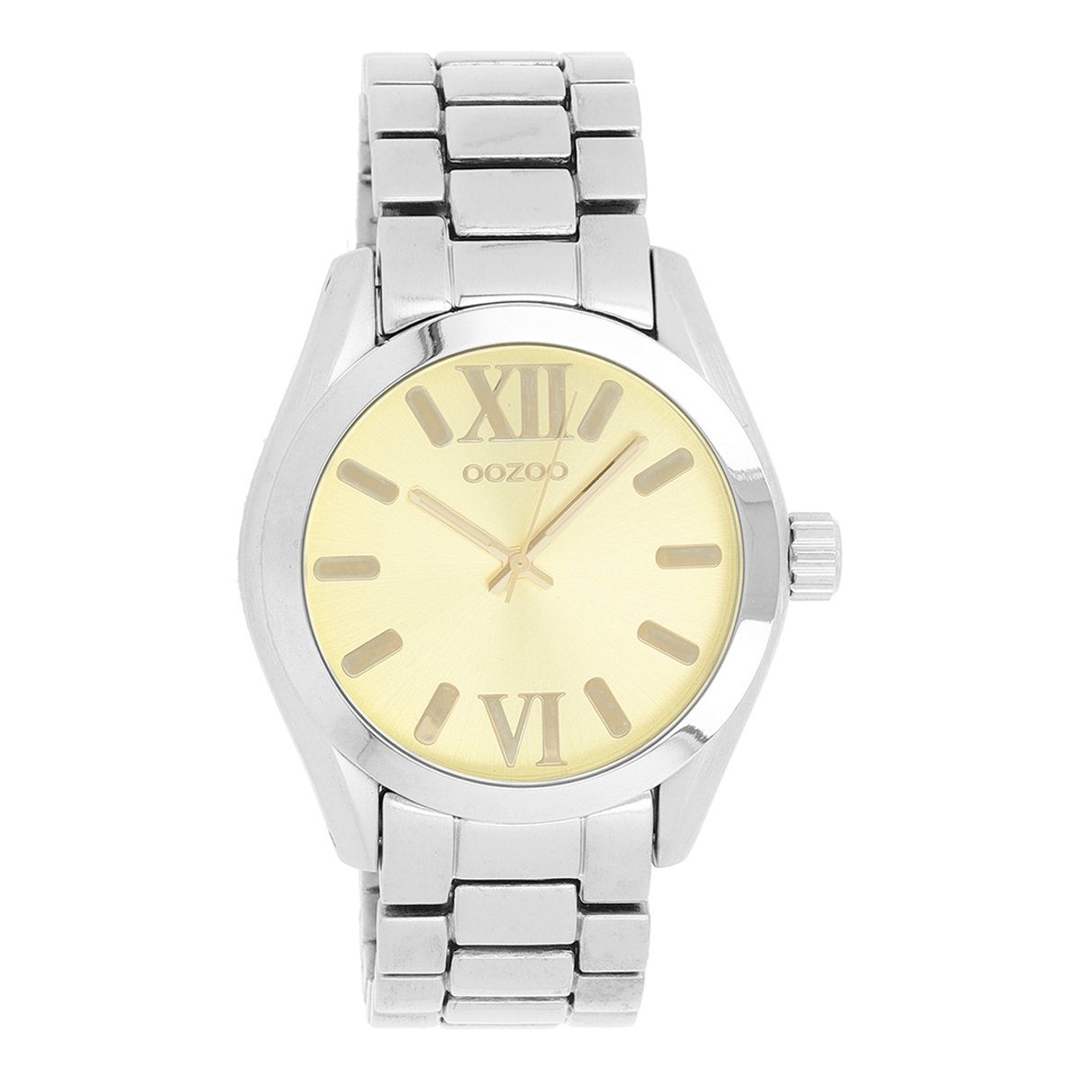 Zilverkleurige OOZOO horloge met zilverkleurige roestvrijstalen armband - C5716