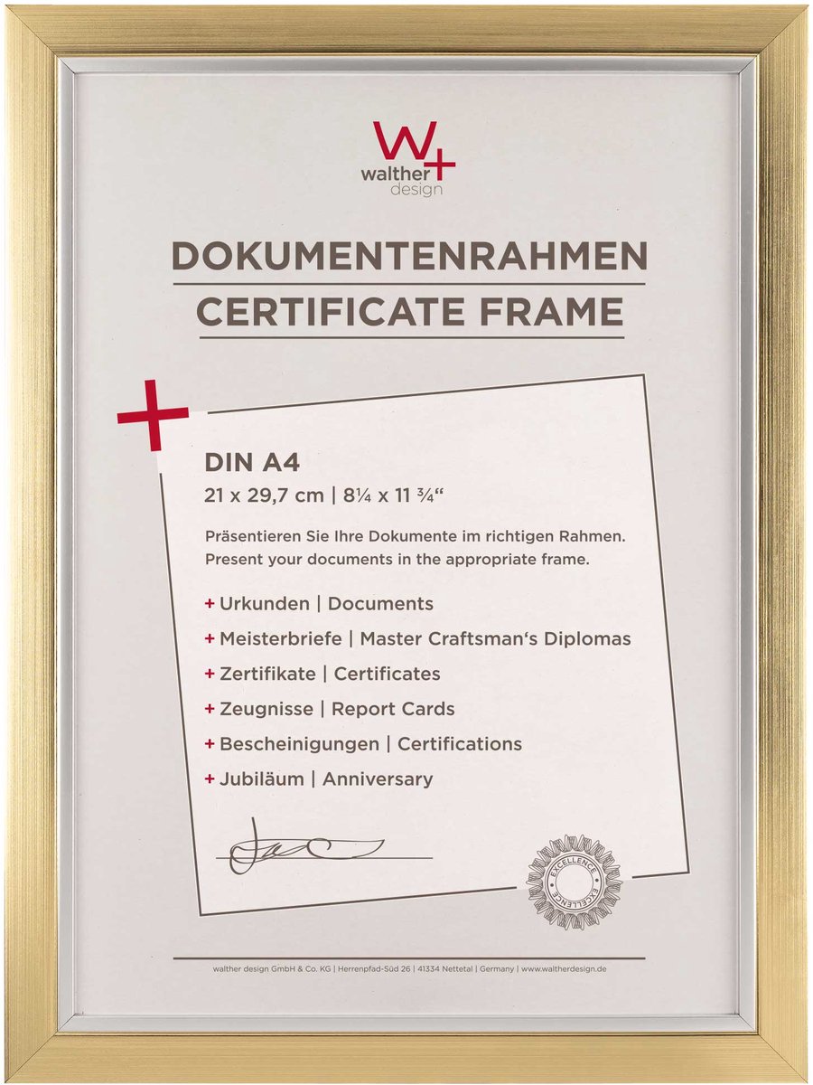 Walther Beyond - Fotolijst - Fotoformaat 21x29,7 cm (DIN A4) - Champagne