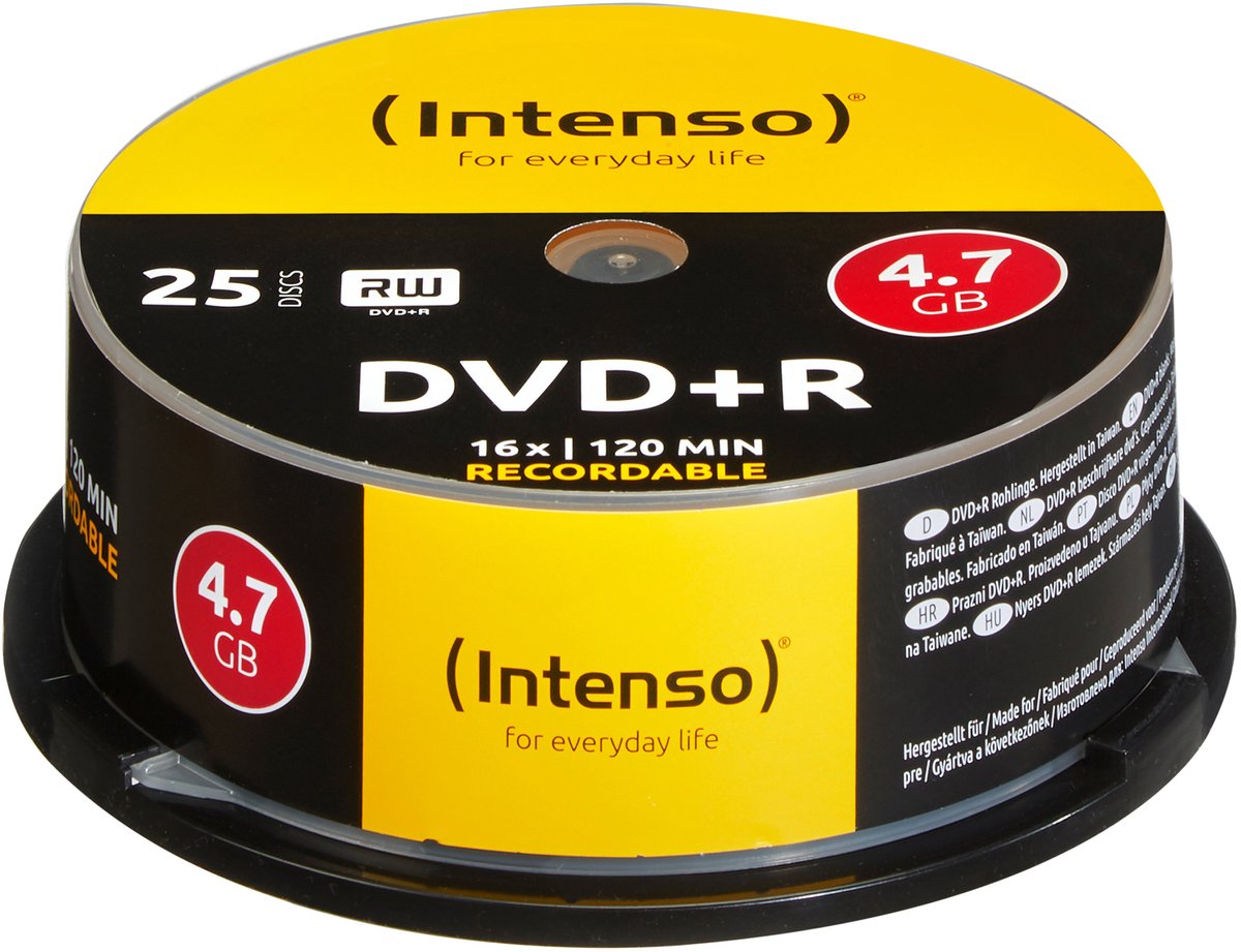 (Intenso) DVD+R disc - 4,7 GB - 16x speed - cakebox 25 stuks