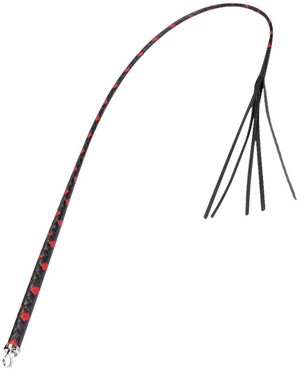 RISE - BDSM Zweep - Feather Single Tail - Zwart/Rood