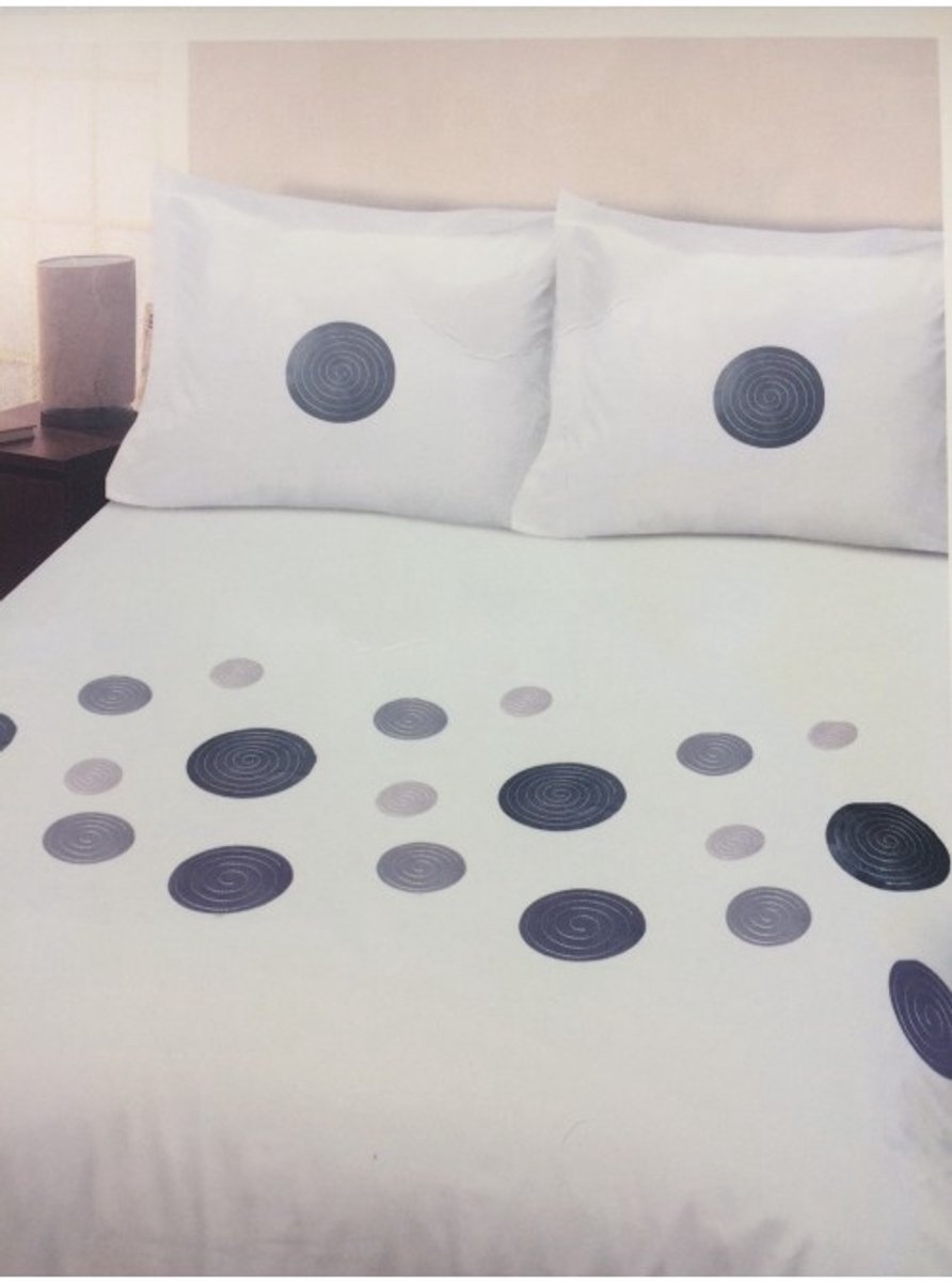 Yellow Dekbedovertrek Edessa - Eenpersoons - 140x200/220cm - Wit
