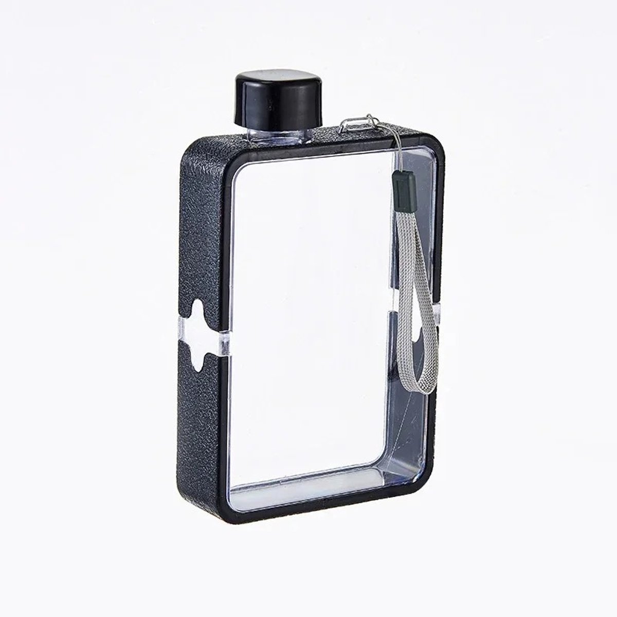 WiseGoods Premium Platte Waterfles - 380ML BPA Vrij - Plastic Heupfles - A5 Formaat - Zakflacon Outdoor Avonturen - Water Fles