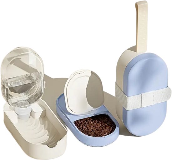 Drinkfles Hond – 2- in -1 waterfles en voerbak – Waterdispenser – Waterfles Hond – Lekvrij – Voerbak hond – voerbak kat – Honden drinkfles – Honden Waterfles – Waterfles Hond Onderweg