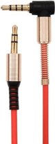 Coretek 3,5mm Jack gekrulde hoofdtelefoon kabel met microfoon - rood - 2 meter