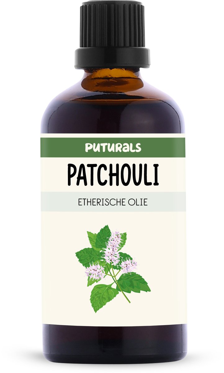 Puturals Patchouli Olie 100% Natuurlijk - 100ml - Puur en Vegan - Patchouli Etherische Olie voor Huid, Haar en Gezicht