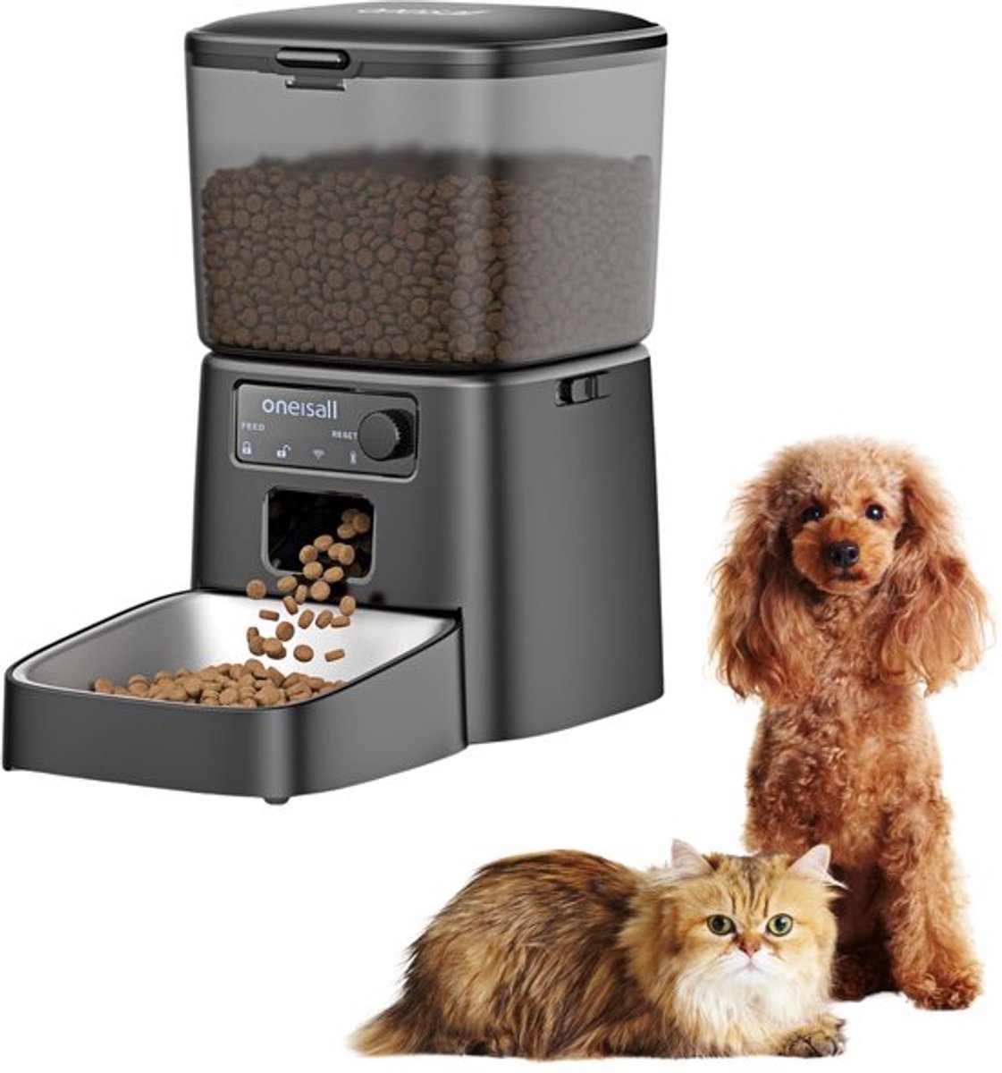 Oneisall Automatische Voerbak - PFD-001 - Voerbakken - Zwart - Voerautomaat dispenser - Kat en hond - Oneisall - €49,99