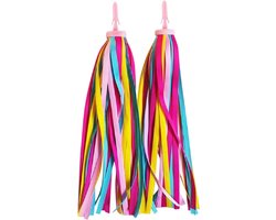 foto van Rieba® Stuurslingers - Fietsversiering voor Kinderfiets - Versiering voor Step - Stuurversiering Fiets - Handvatstreamers - 27 cm - 2 Stuks