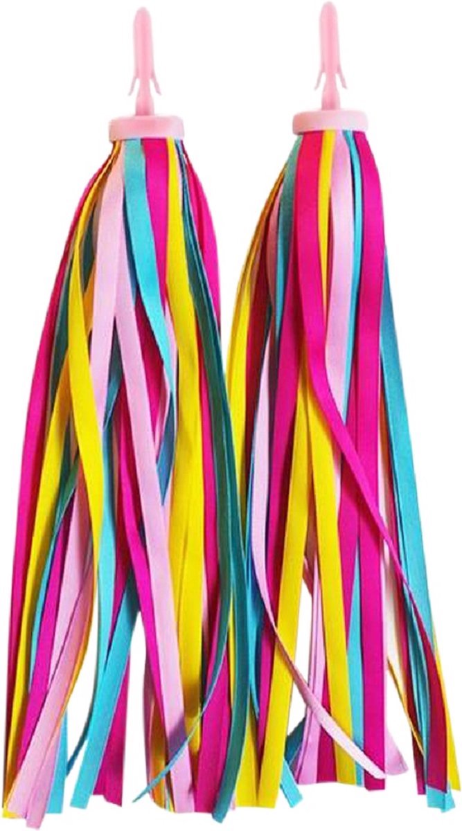 Stuurslingers - Fietsversiering voor Kinderfiets - Versiering voor Step - Stuurversiering Fiets - Handvatstreamers - 27 cm - 2 Stuks