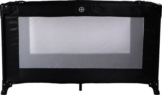 MamaLoes Campingbedje - Zwart - 120x60 cm - Inklapbaar Reisbedje - Met Draagtas en Bodemmatrasje