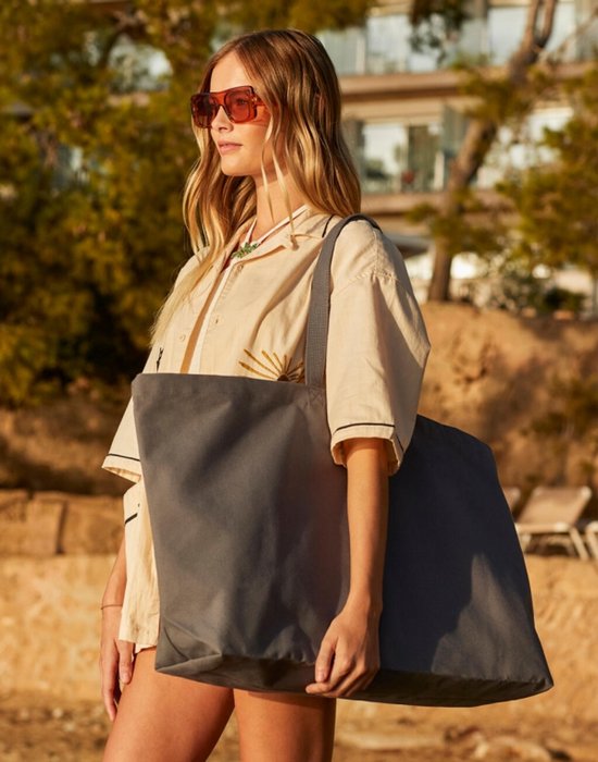 Sac fourre-tout en toile surdimensionné | sac surdimensionné | client | sac de plage | sac de plage | gris | gris