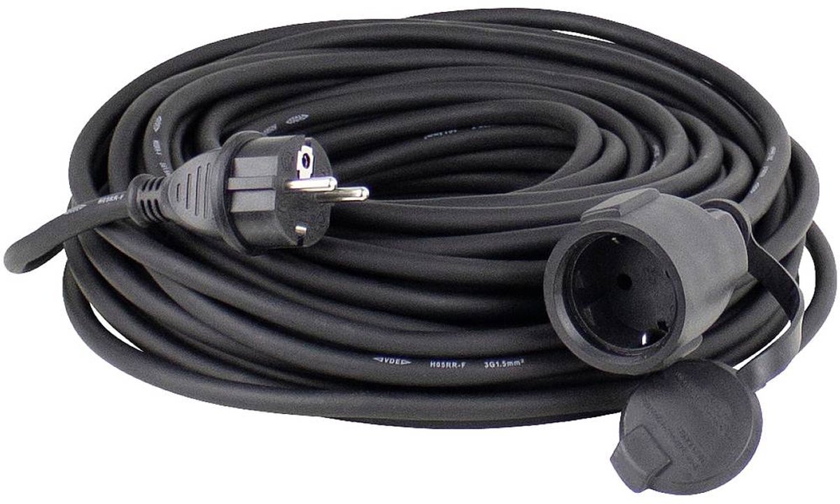 AS Schwabe 60336 Stroom Verlengkabel 16 A Zwart 20.00 m H07RN-F 3G 1,5 mm²