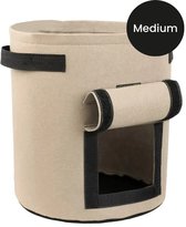 Adore Maison | Set van 2 Kweekzakken – 30cm-35cm | Compact Formaat – Ademend & Herbruikbaar – Met Handvatten & Oogstvenster (Bruin)