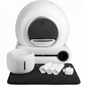 Viervoeter Fresh - Automatische Kattenbak – Zelfreinigend – incl Drinkfontein, matje en 3 rollen opvangzakjes