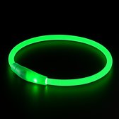 Pets n Paws Lichtgevende LED Halsband Hond - Lichtband Hond Oplaadbaar - Verknipbaar op Maat - One Size Fits All - Groen