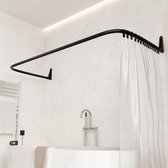 Tringle à rideau de douche d'angle Erica (en L et en U) | Système 4 en 1 | Barre de douche extensible | Barre de Douche en acier inoxydable | Sans support de plafond