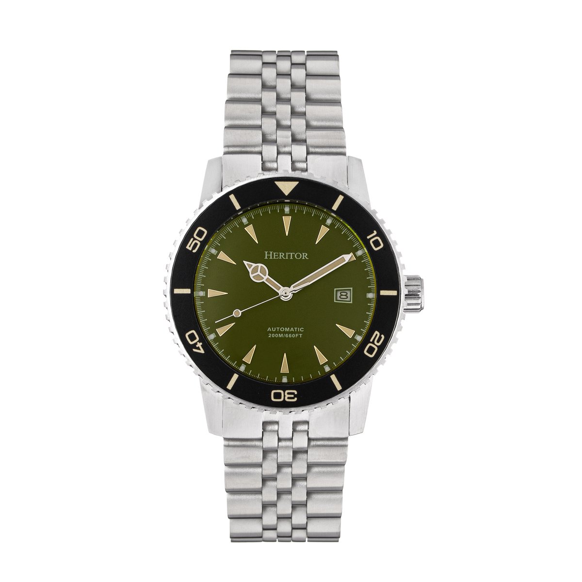 Heritor Automatic Hurst armbandhorloge met datum - Olijfgroen