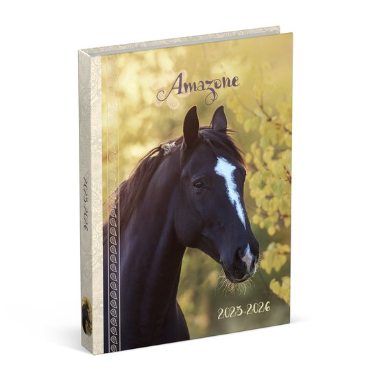 Lannoo Agenda - Schoolagenda 2025-2026 - 125x175mm - collectie & design: AMAZONE - Zwart paard